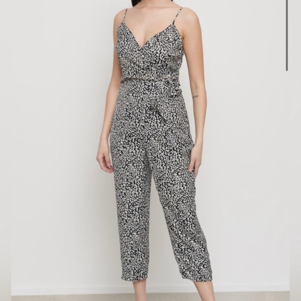 Dynamite Black and White Patterned Jumpsuit